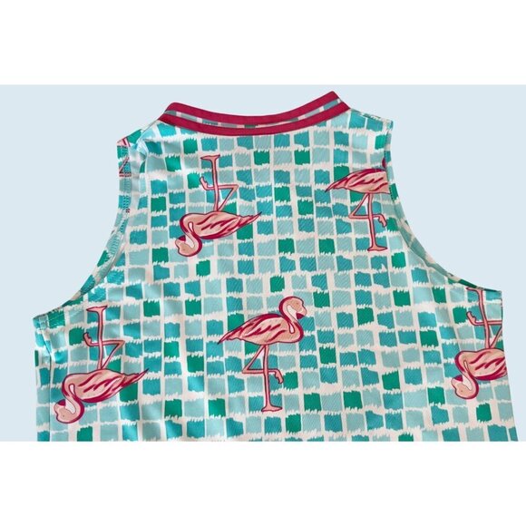 TRACY NEGOSHIAN Sleeveless V Neck Flamingo Print Summer Dress Sz XS - Picture 5 of 7